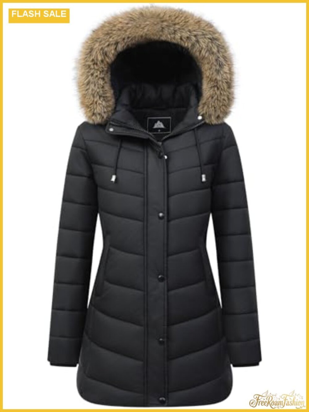 Women's Long Winter Puffer Coat Thicken Fleece Lined Down Jacket Hooded